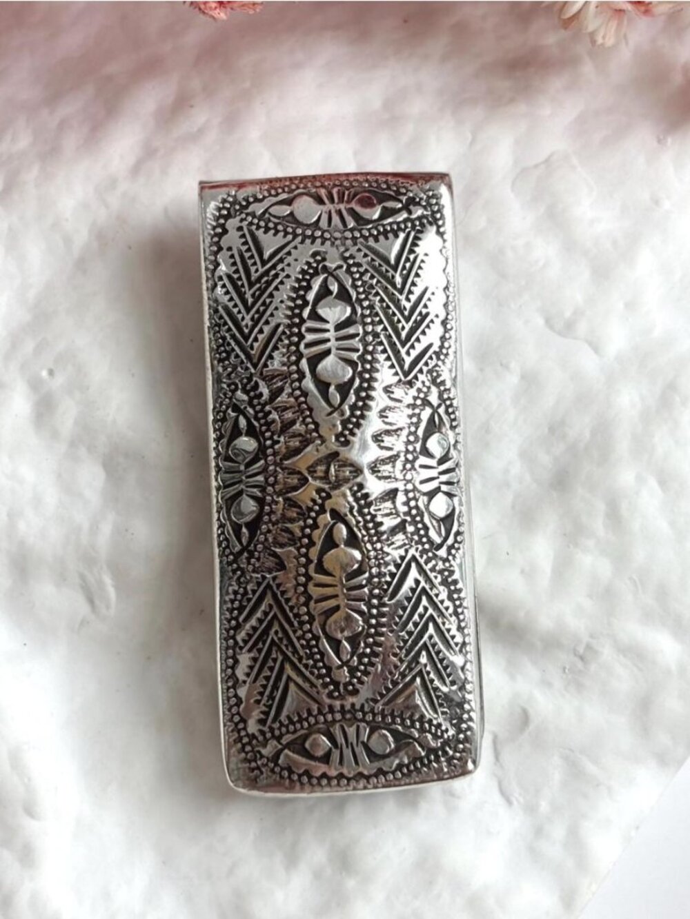 Navajo Inspired Abstract Southwest Made Vintage Stainless Steel Money Clip